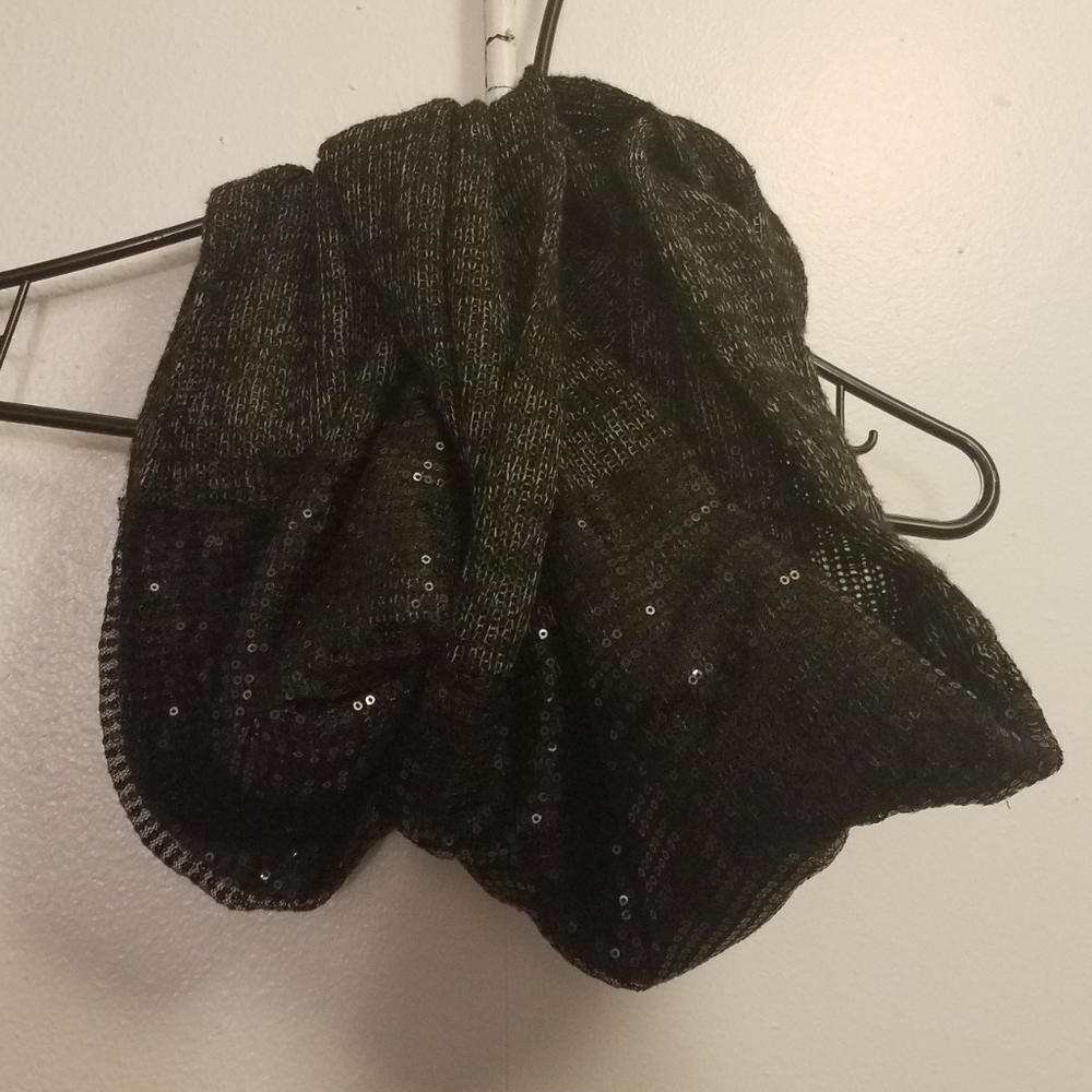 Black sequin infinity scarf
